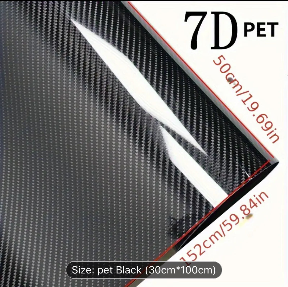 6D Real Carbon Fiber Vinyl Wrap - High-Temperature Resistant, Gloss Black & Piano Black Film for Cars, Motorcycles, and Interior Decor