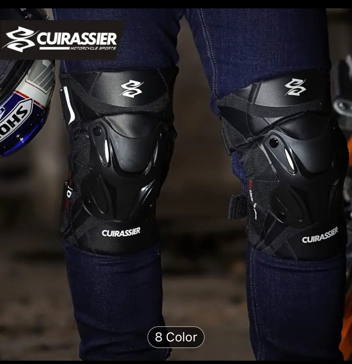 Cuirassier Protective Motorbike Kneepad Motocross Motorcycle Knee Pads MX Protector Racing Guards Off-road Protection Night Reflective Adjustable Tape