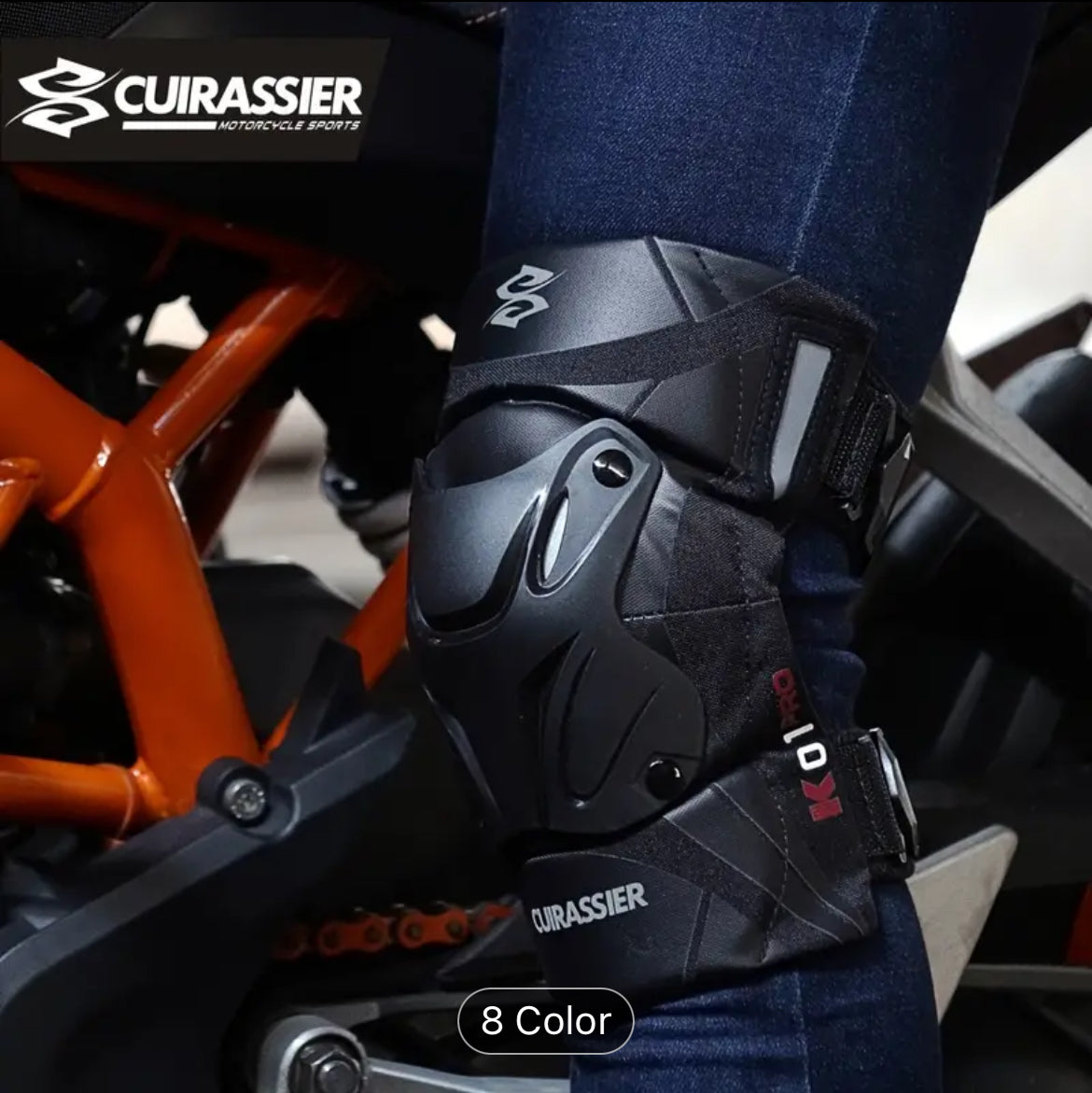 Cuirassier Protective Motorbike Kneepad Motocross Motorcycle Knee Pads MX Protector Racing Guards Off-road Protection Night Reflective Adjustable Tape