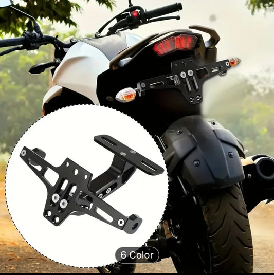 1pc Adjustable Motorcycle License Plate Holder with LED Turn Signal Indicators, Aluminum Alloy Frame for Yamaha, Kawasaki, for Honda, KTM, for BMW R1200 Accessories