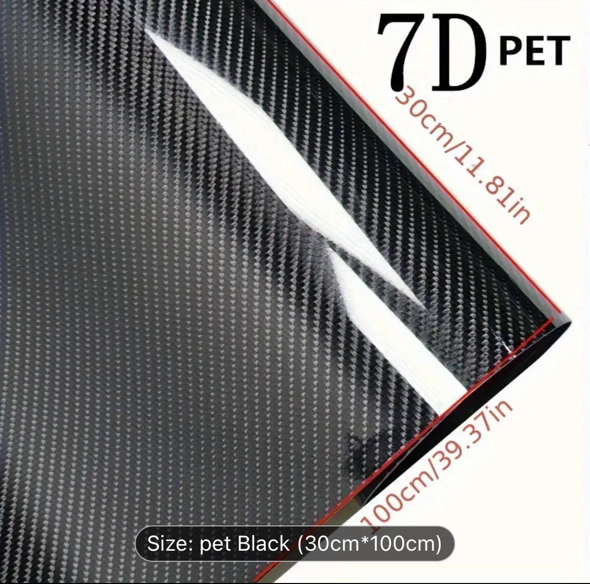 6D Real Carbon Fiber Vinyl Wrap - High-Temperature Resistant, Gloss Black & Piano Black Film for Cars, Motorcycles, and Interior Decor